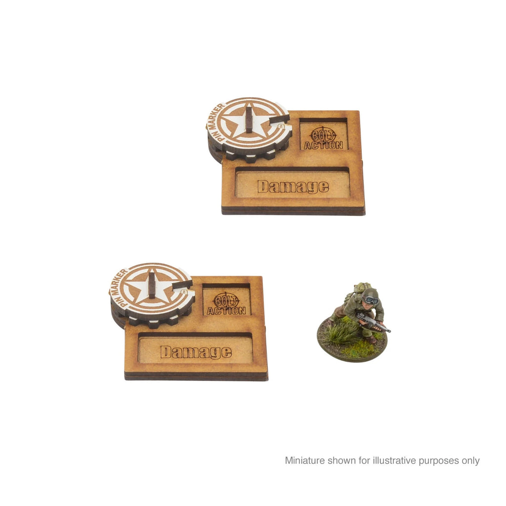 Warlord Games & Skytrex Bolt Action Laser Cut MFD Unit Pin Markers USA 408800011