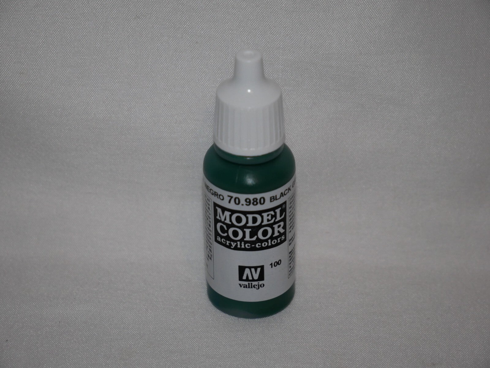 Vallejo Model Color Black Green Acrylic 17ml/0.57 fl oz Dropper Bottle - 70.980