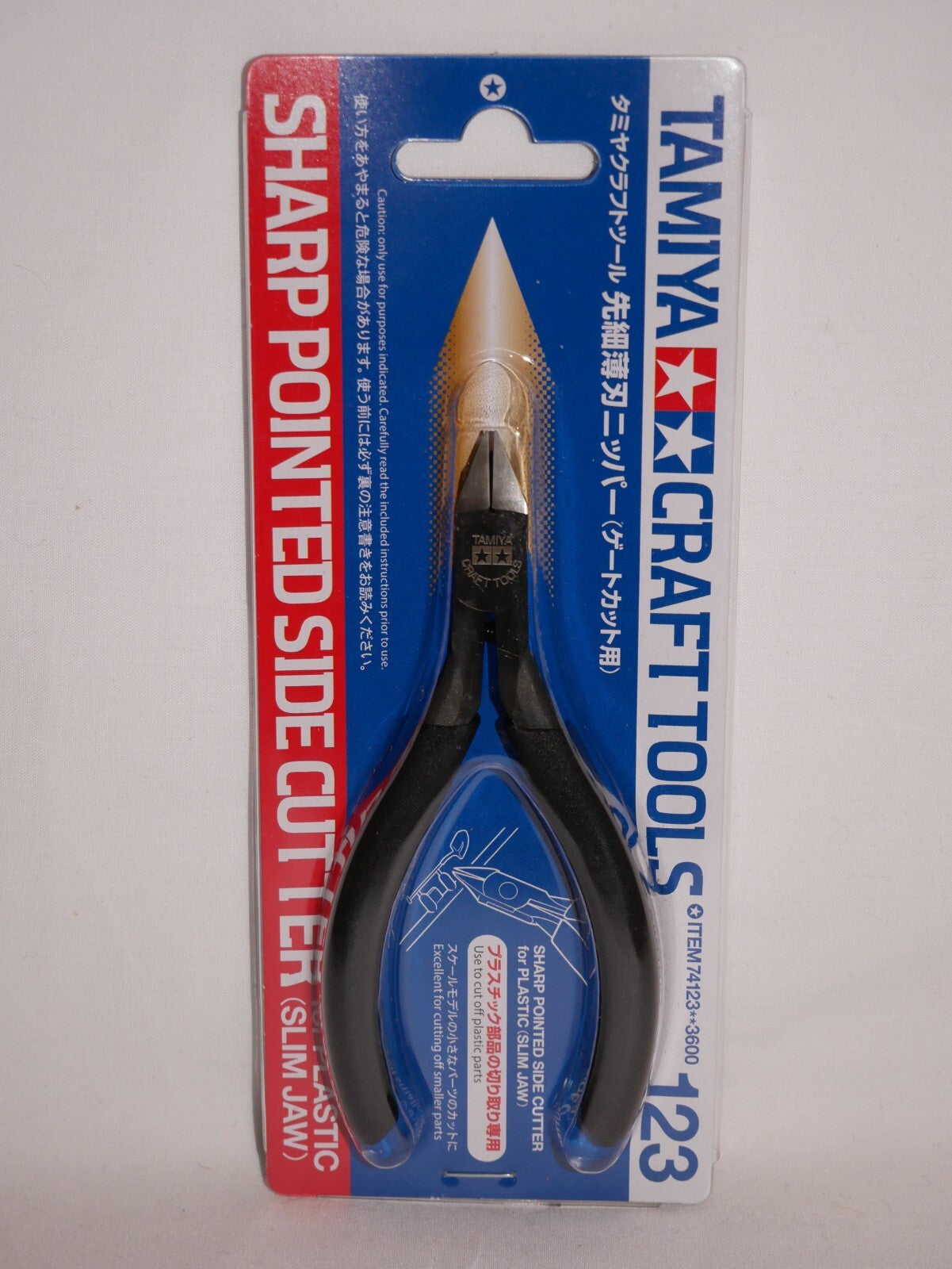 Tamiya Craft Tools Series 123 Sharp Pointed Slim Jaw Plastic Side Cutter - 74123