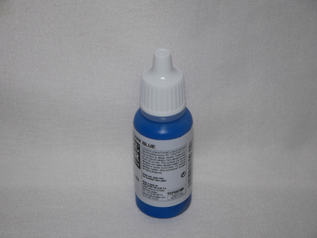 Vallejo Model Color Dark Blue Acrylic 17ml/0.57 fl oz Dropper Bottle - 70.930
