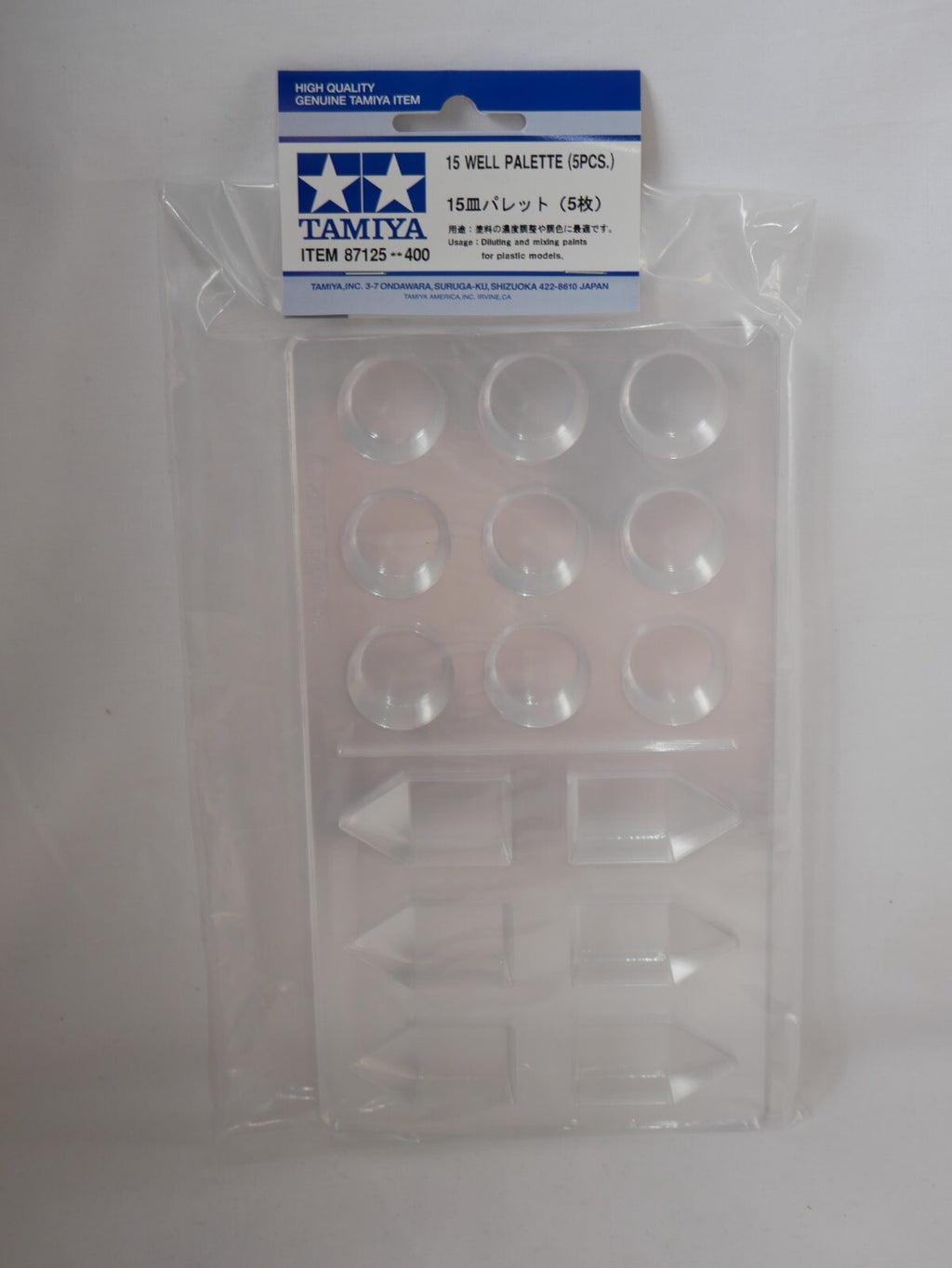 Tamiya High Quality PET Plastic 15 Well Model Hobby Paint Palette (5Pcs) - 87125