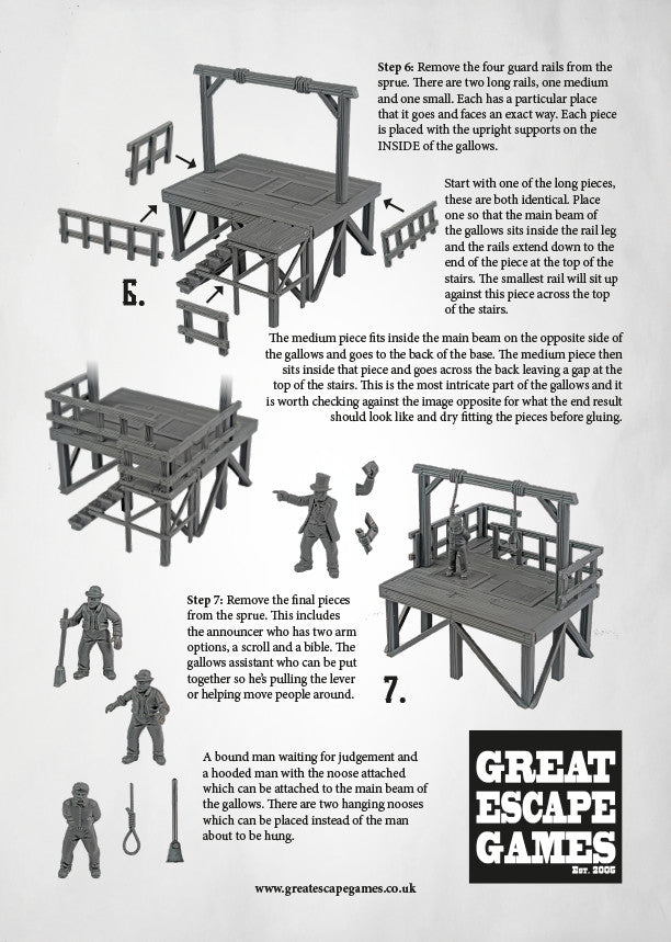 Great Escape Games Dead Man's Hand 28mm Scale Hard Plastic Gallows Set - DMHP107
