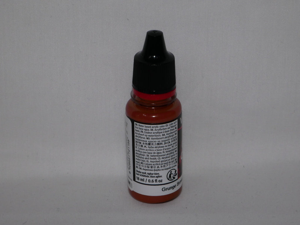 Vallejo Game Color Acrylics Grunge Brown 18ml/0.6 fl oz Dropper Bottle - 72.115