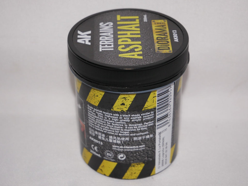 AK Interactive Diorama Terrains Scale Asphalt texture Acrylic 250ml Tub - AK8013