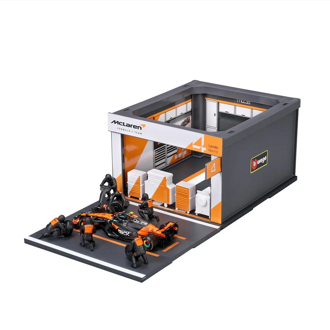 Burago 1:43 McLaren MCL39 Australian GP 2025 L.Norris Pit Pass Diorma Playset - #18-38457N