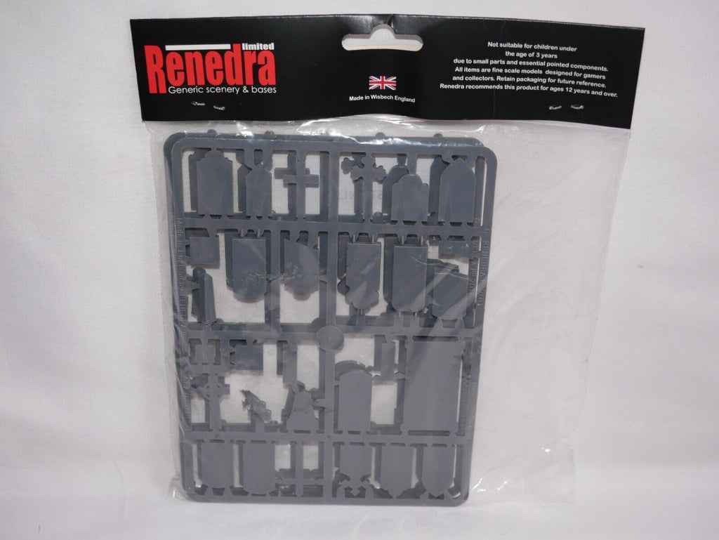 Renedra Limited Generic Scenery & Bases Gravestones & Ravens (42) + Crows GS1