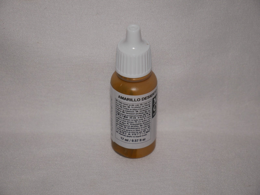 Vallejo Model Color Desert Yellow Acrylic 17ml/0.57 fl oz Dropper Bottle 70.977
