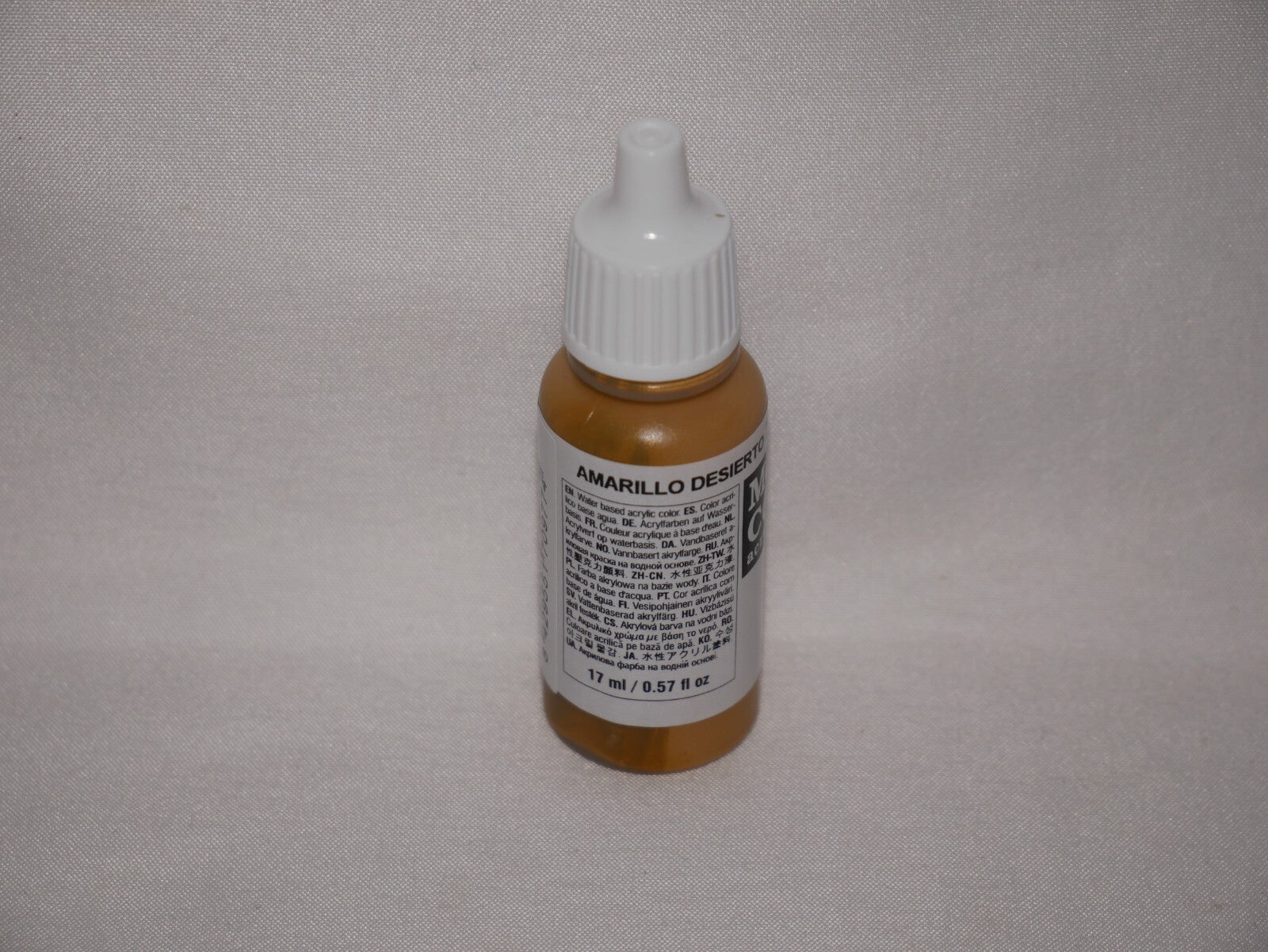 Vallejo Model Color Desert Yellow Acrylic 17ml/0.57 fl oz Dropper Bottle 70.977