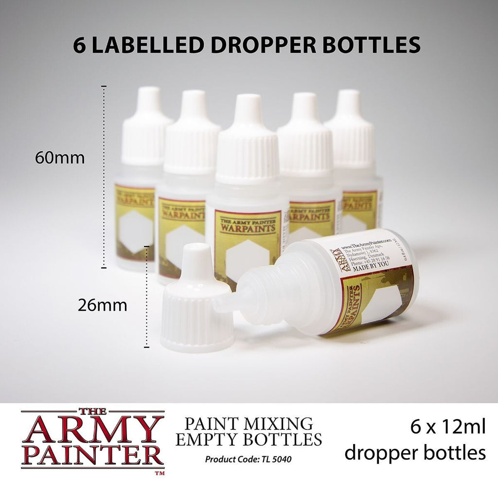 The Army Painter Empty Paint Mixing Bottles 12ml  (6 Dropper Bottle Pack) TL5040