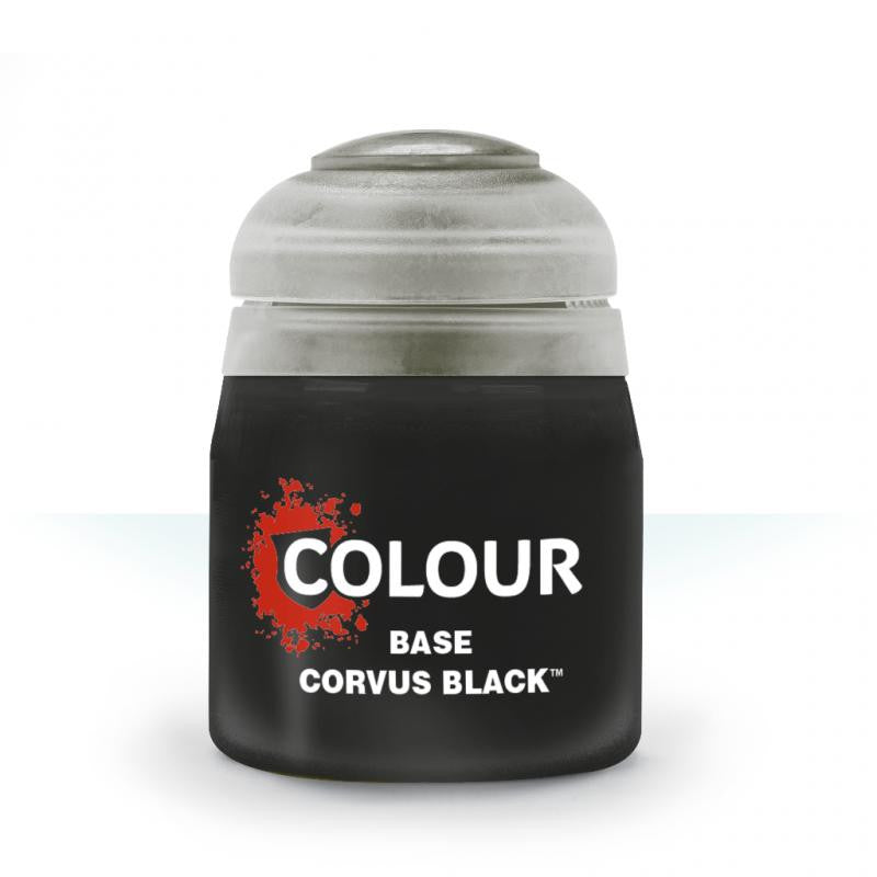 Games Workshop Citadel Colour Base Corvus Black Acrylic 12ml Paint Pot - (21-44)