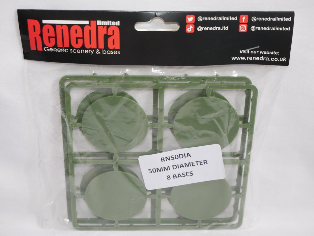 Renedra Limited Generic Scenery & Bases (50mm) Diameter Bases 8 Per Pack - RN50DIA
