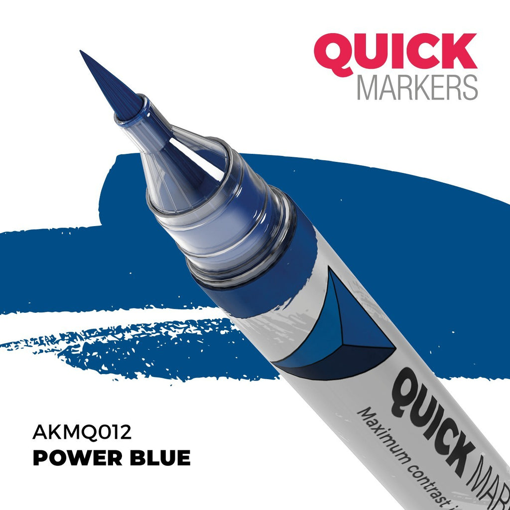 AK Interactive Acrylic Quick Gen Markers For Tabletop Games Power Blue - AKMQ012