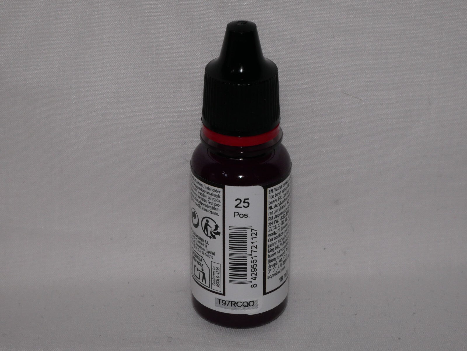 Vallejo Game Color Acrylic Paints Evil Red 18ml/0.6 fl oz Dropper Bottle  72.112