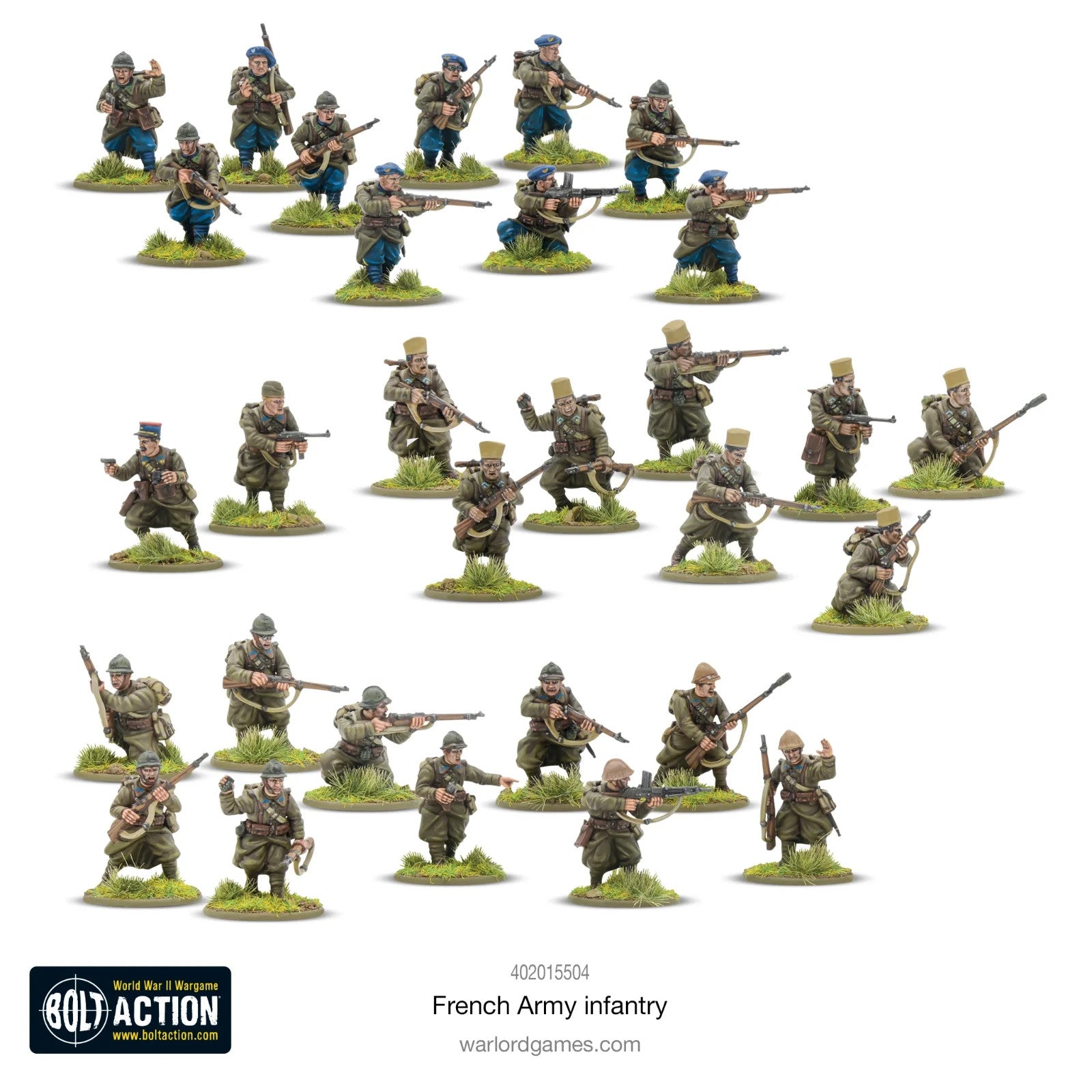 Warlord Games Bolt Action 1:56 Scale WWII French Army Infantry Minis - 402015504