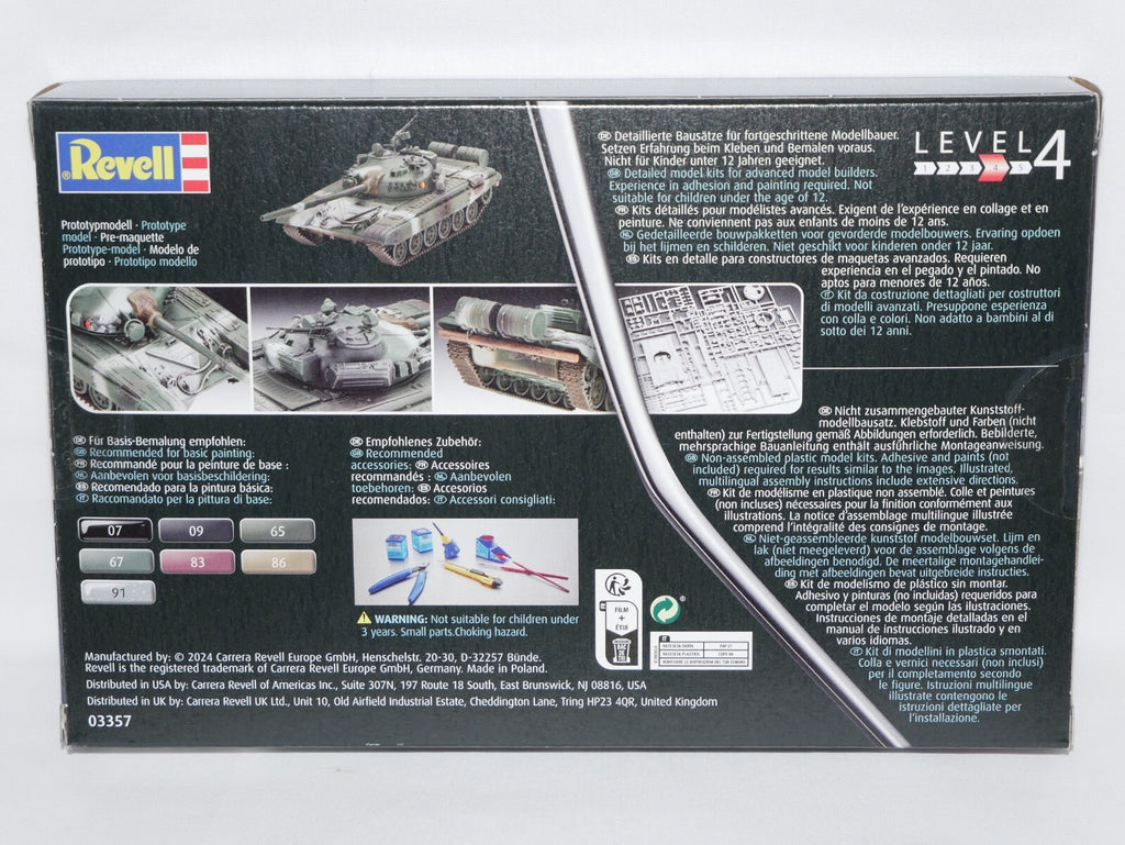Revell 1:72 Scale T-72 M1 Soviet Main Battle Tank Model Kit Skill Level 4 03357