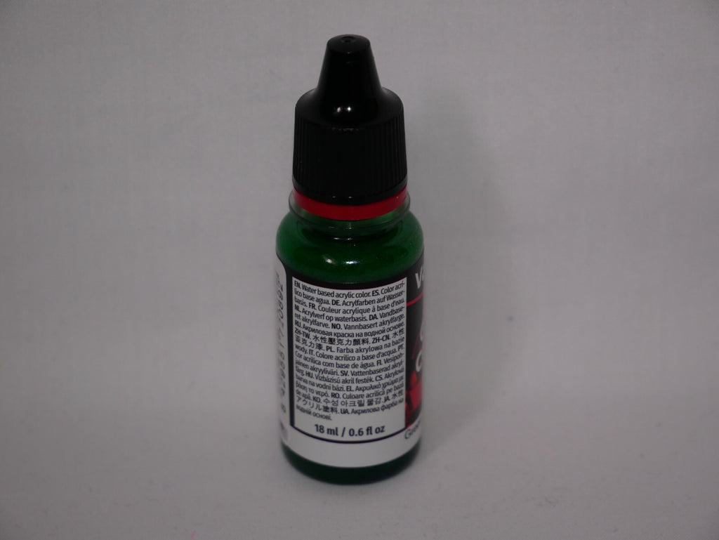 Vallejo Game Color Acrylic Ink Range Green 18ml/0.6 fl oz Dropper Bottle 72.089