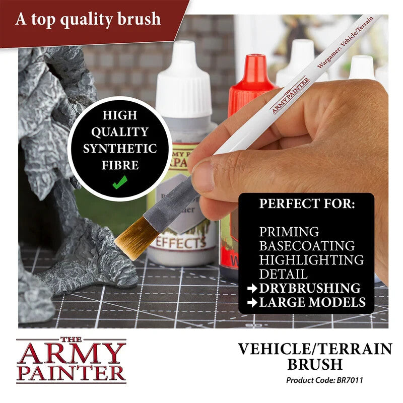 The Army Painter Wargamer Vehicle & Terrain Brush For Miniature Painting BR7011