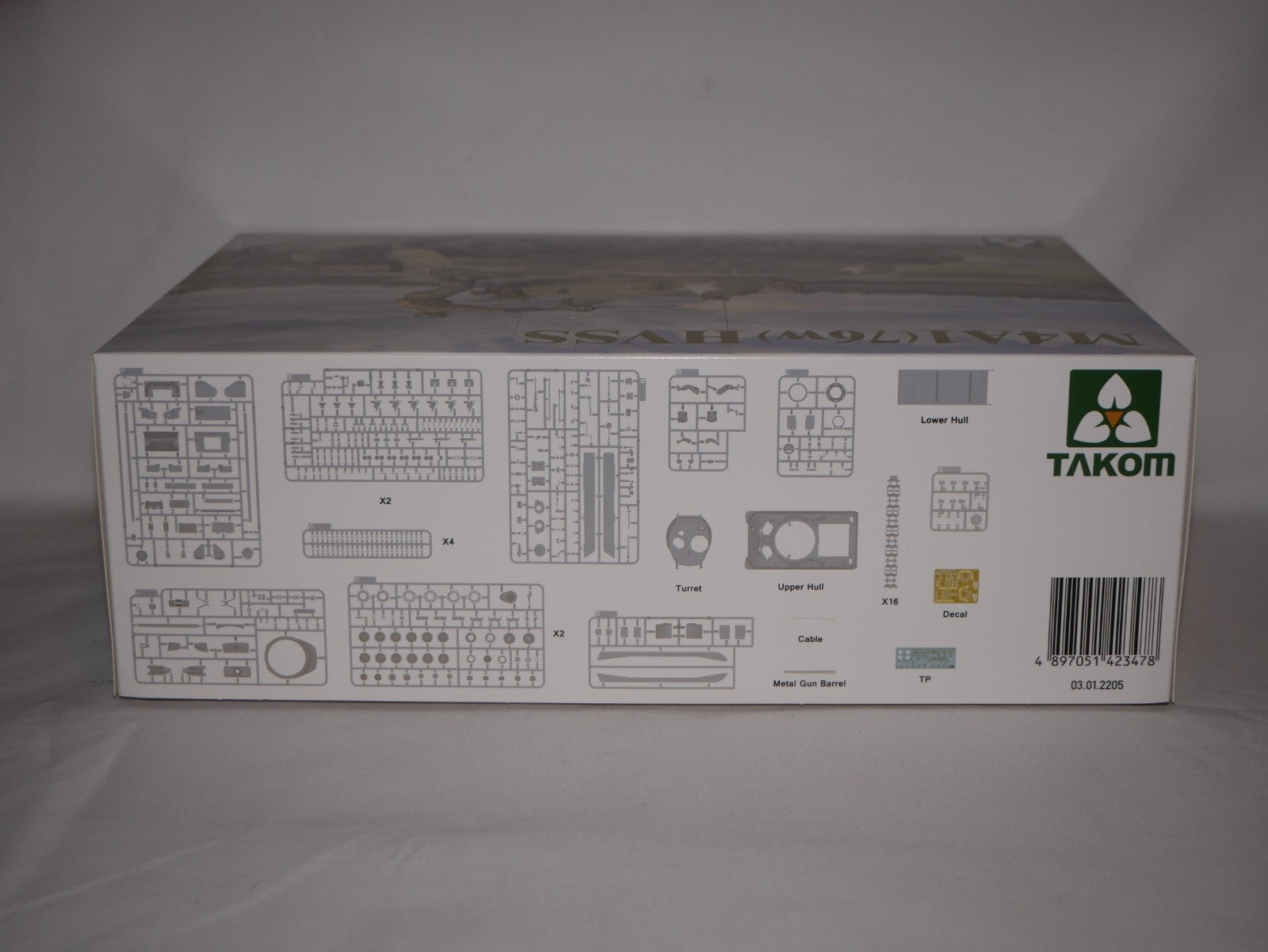 Takom 1:35 Scale WWII US Sherman M4A1 (76W) HVSS Medium Tank Model Kit - 2205