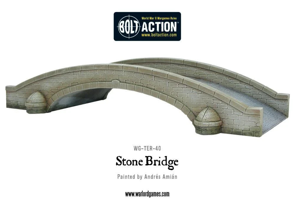 Warlord Games Bolt Action 1:56 Scale Single Arched Stone Bridge Set - WG-TER-40