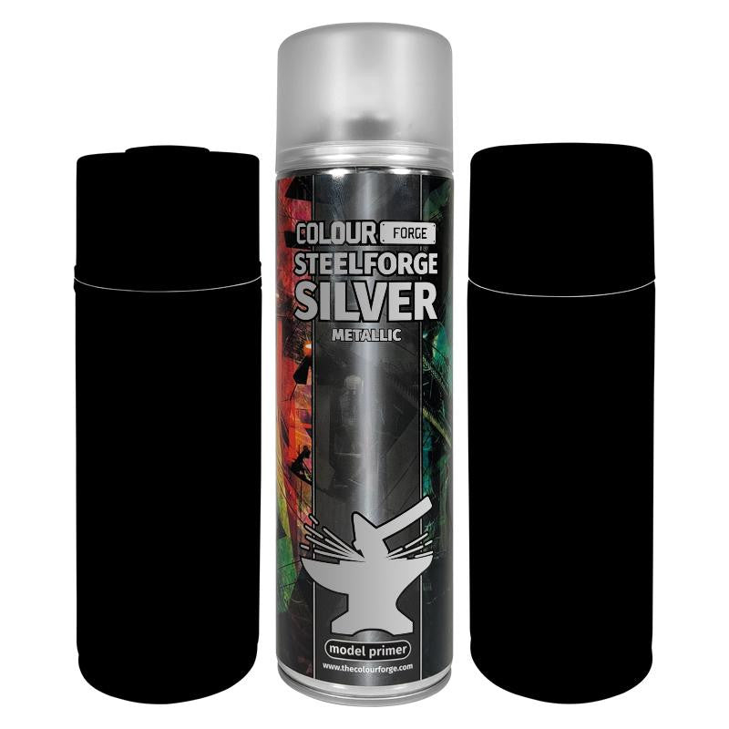 The Colour Forge Steelforge Silver Metallic Model Primer 500ml Aerosol Spray Can