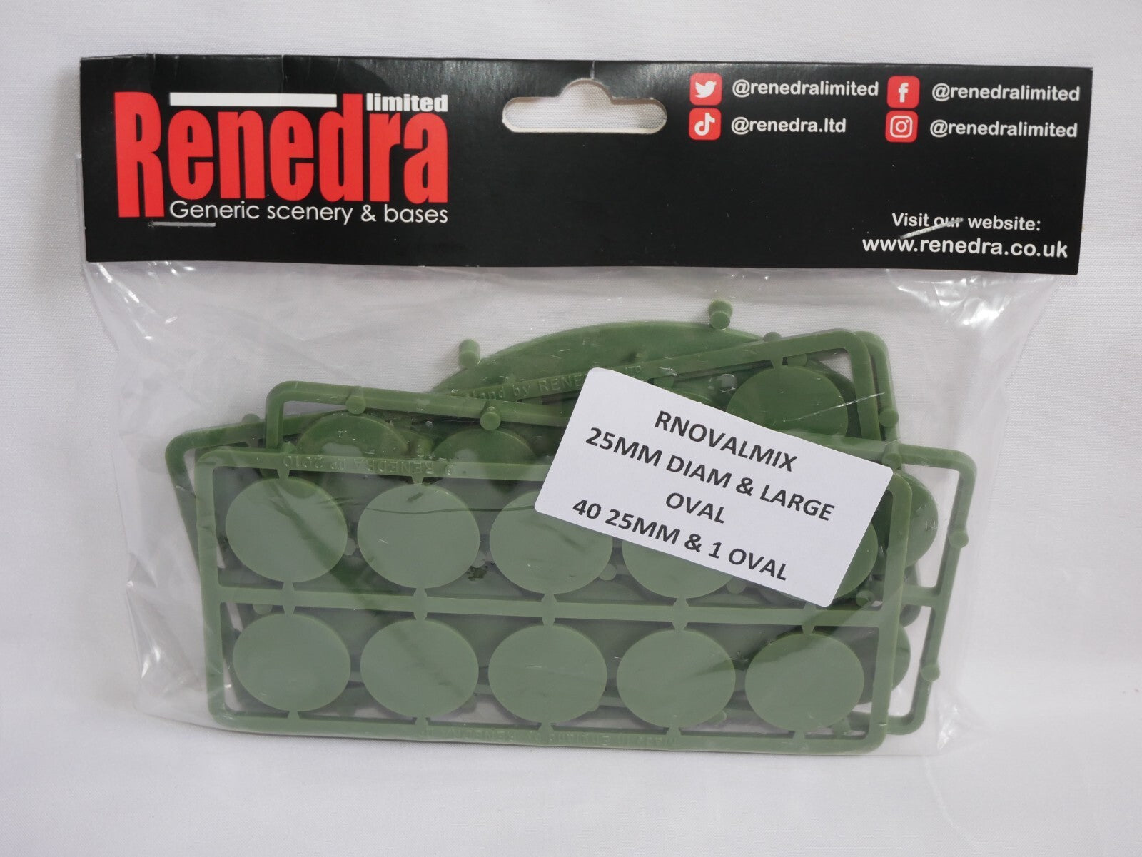 Renedra Ltd Generic Scenery & Bases Large Oval / 25mm Dia Mixed Bases - RNOVALMIX