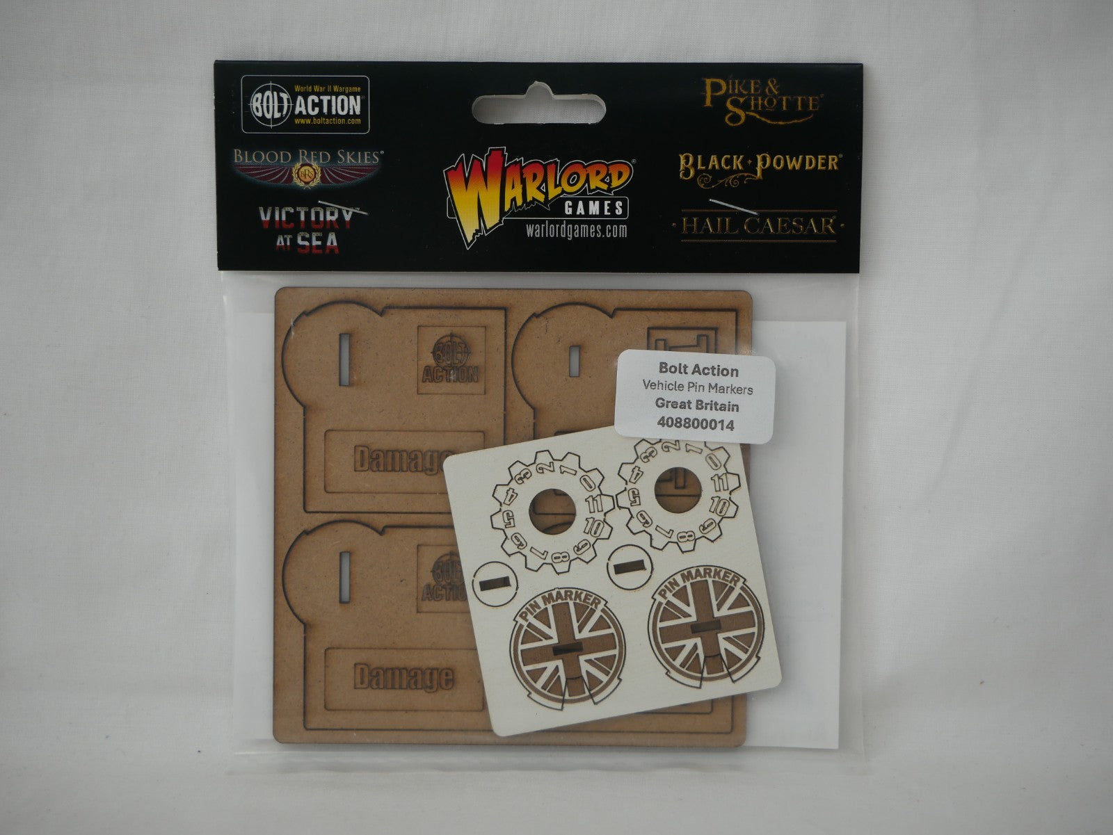 Warlord Games & Skytrex Bolt Action Vehicle Pin Markers Great Britian - 408800014
