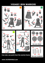 Victrix Warriors Of The Dark Ages 28mm Plastic Irish Warriors & Dogs - VXDA021