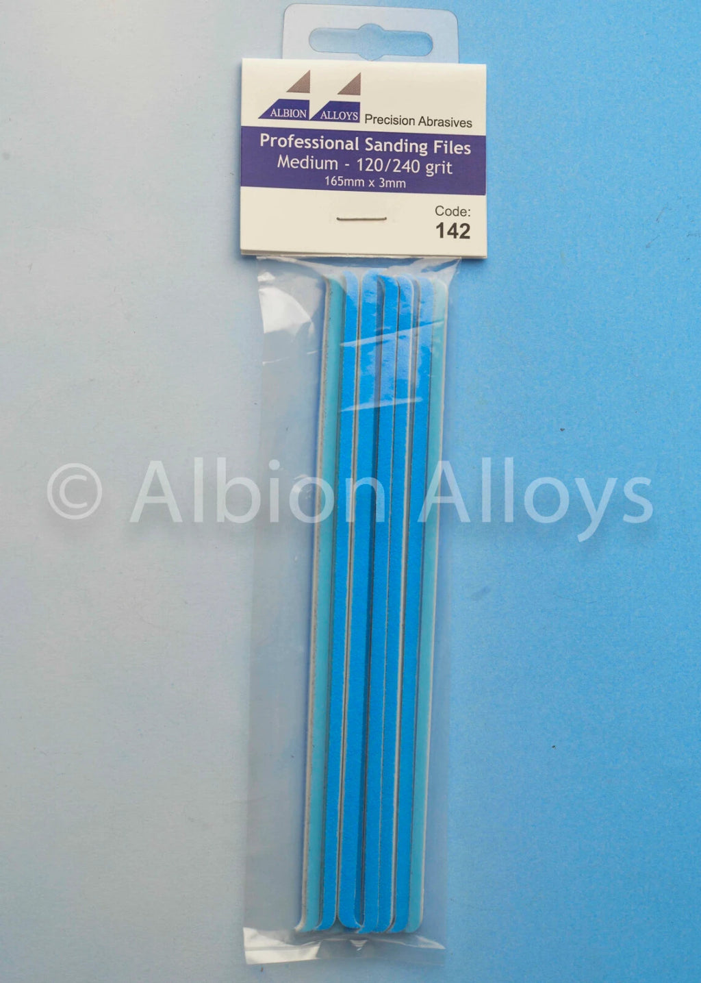 Albion Alloys Professional Sanding Files Medium - 120/240 Grit 165mm x 3mm - 142