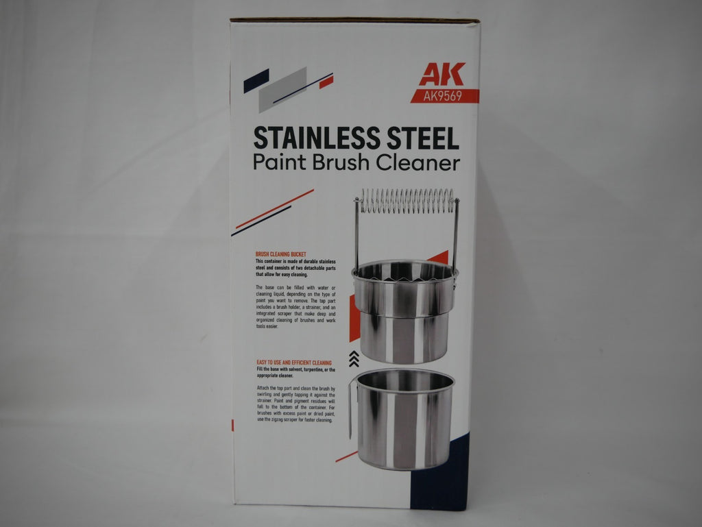 AK Interactive Stainless Steel Model Painting Paint Brush Cleaning Bucket - AK9569