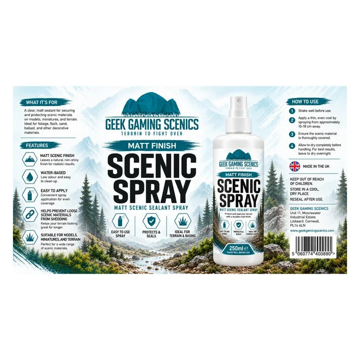 Geek Gaming Scenics Acrylic Matt Scene Sealant Spray 250ml Bottle - GGS-SEALANT250