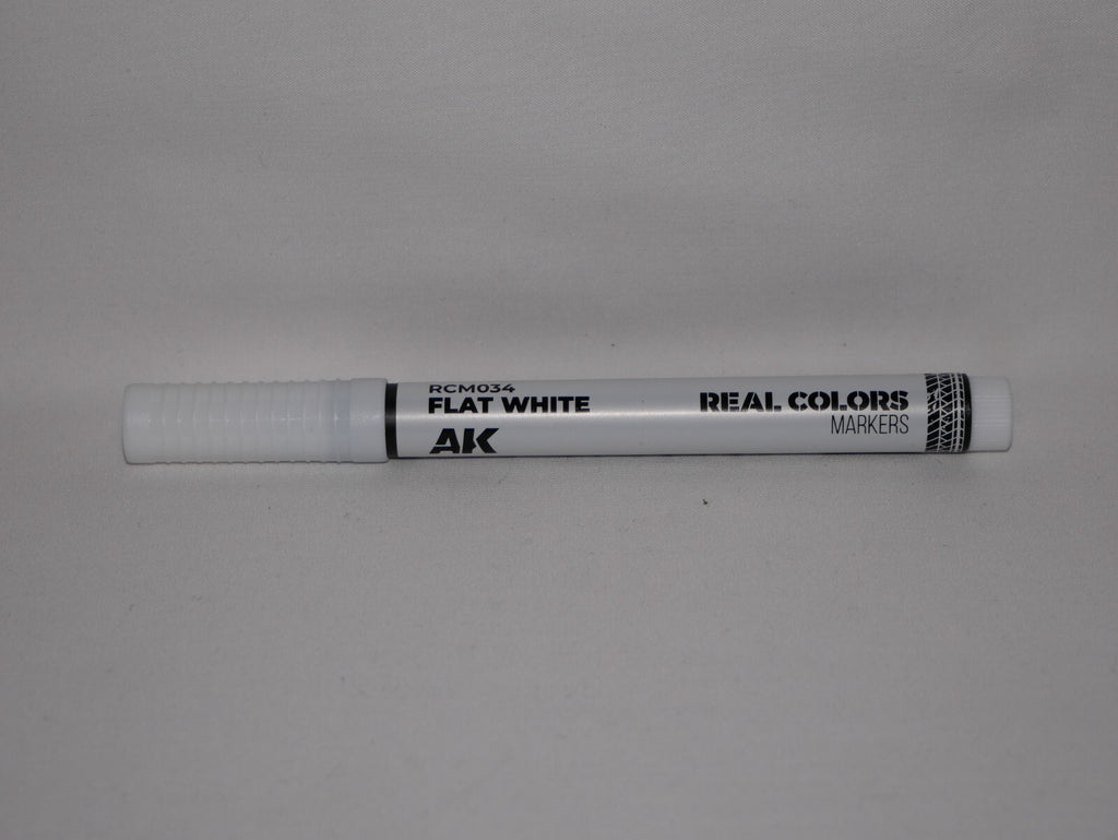 AK Interactive Real Colors Acrylic Fast Dry Paint Marker Pens Flat White RCM034