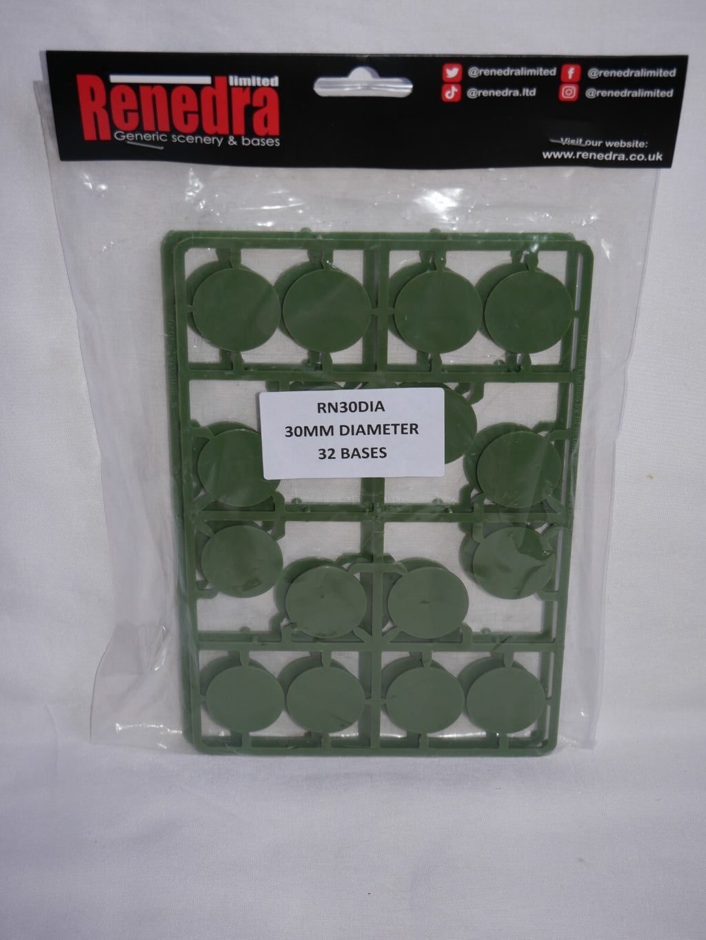 Renedra Limited Generic Scenery & Bases 30mm Diameter Bases 32 Per Pack - RN30DIA