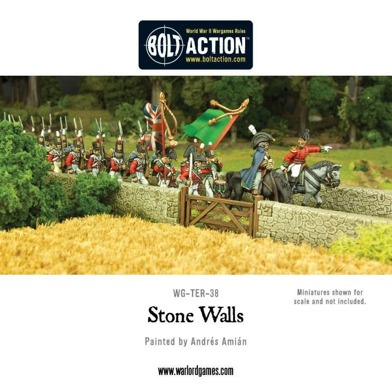 Warlord Games Bolt Action 1:56 Scale Hard Plastic Stone Walls Model - WG-TER-38