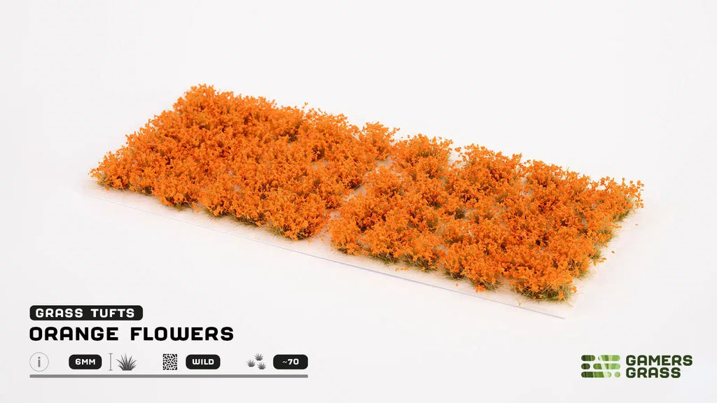Gamers Grass Wild Orange Flowers Tufts For Wargaming Bases (70) Per Pack GGF-OR