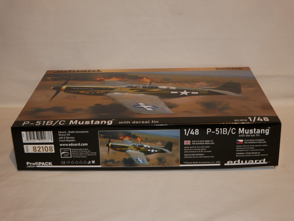 Eduard 1:48 Scale P-51B/C Mustang With Dorsal Fin ProfiPACK Edition Kit - 82108
