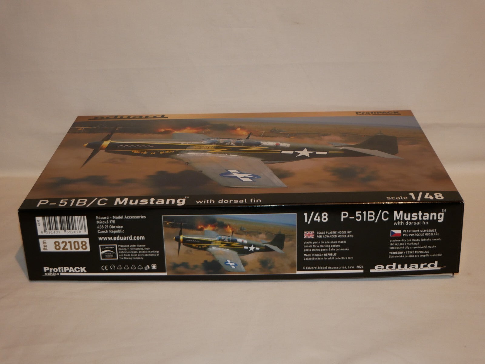 Eduard 1:48 Scale P-51B/C Mustang With Dorsal Fin ProfiPACK Edition Kit - 82108