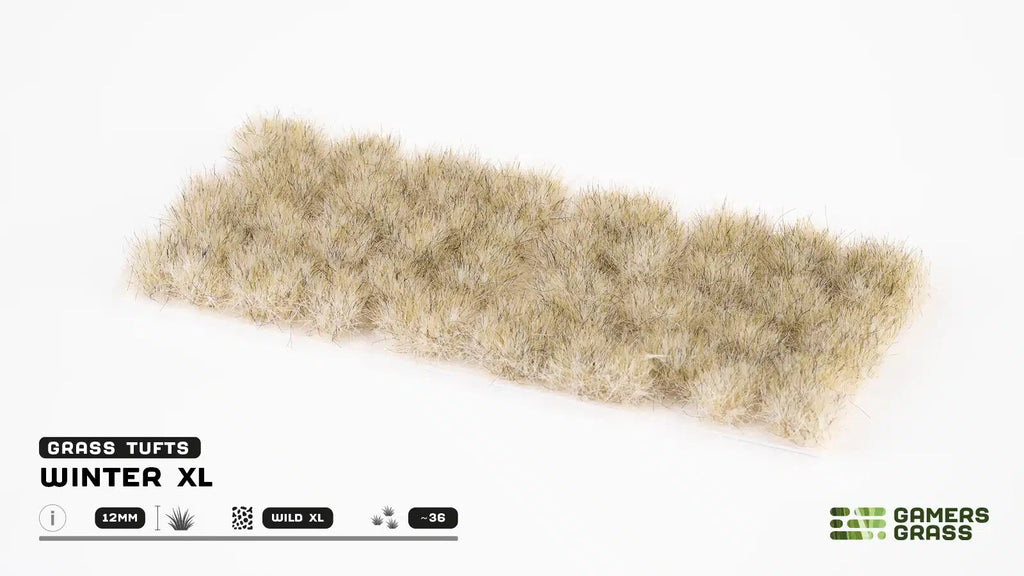 Gamers Grass Wild Winter XL 12mm Tufts For Wargaming Bases (36) Per Pack GG12-W
