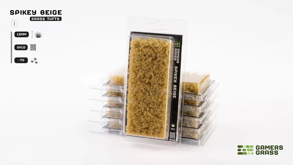 Gamers Grass Wild Spikey Beige 12mm Tufts For Wargaming Bases 70 Per Pack GGK-BE