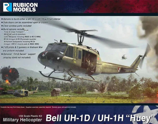 Rubicon Models 1:56 Scale Bell UH-1D / UH-1H "Huey" Military Helicopter - 280119