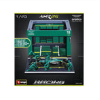 Burago 1:43 Aston Martin Cognizant Aramco Formula 1 Team Pit Pass Diorma Playset - #18-38460S