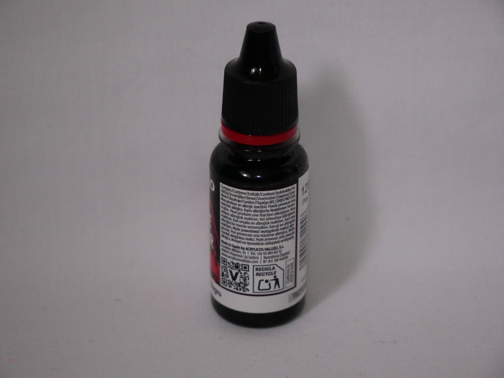 Vallejo Game Color Acrylic Ink Range Black 18ml/0.6 fl oz Dropper Bottle 72.094