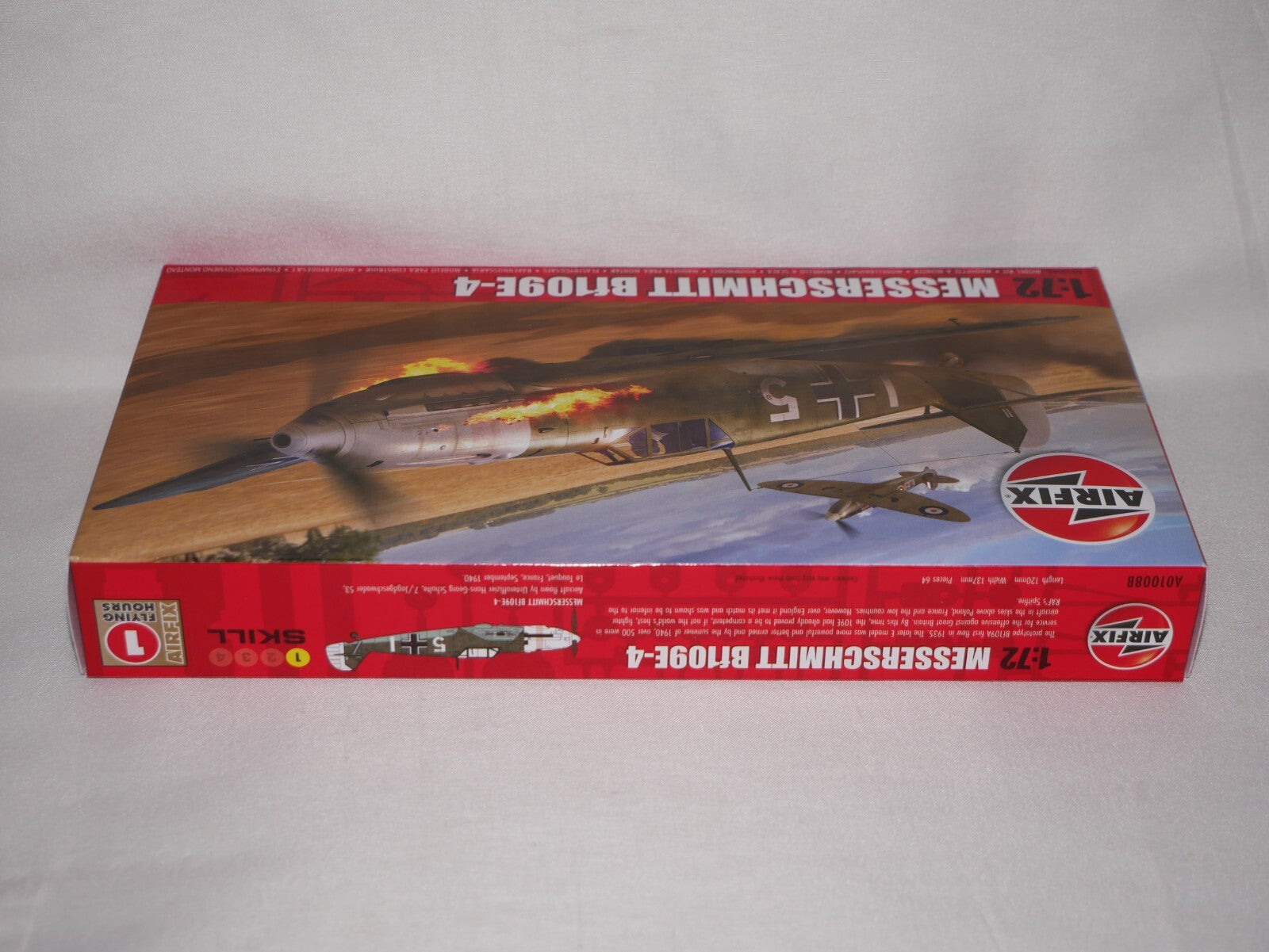 Airfix 1:72 WW2 Messerschmutt Bf109E-4 Plastic Model Kit Skill Level 1 - A01008B