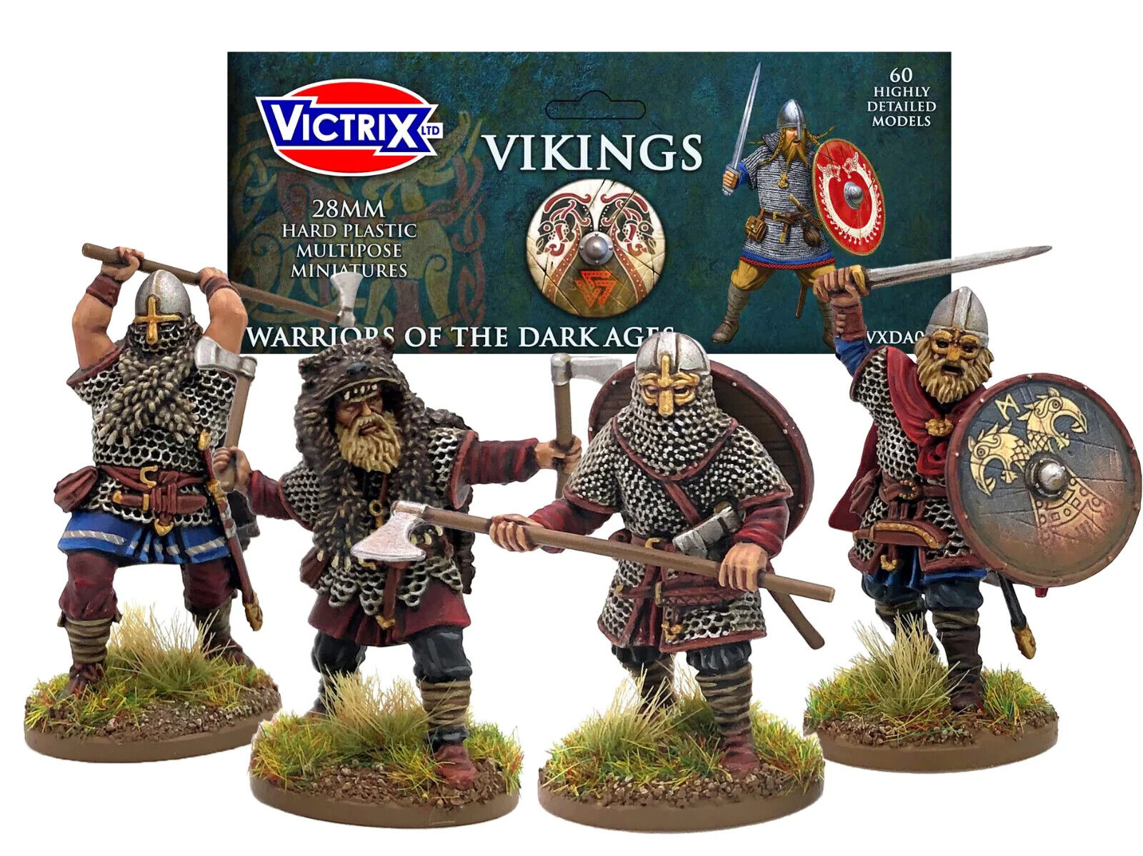 Victrix Warriors Of The Dark Ages 28mm Scale Hard Plastic Vikings Models VXDA001