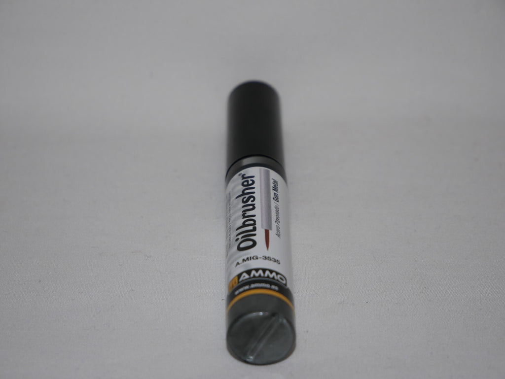 Ammo By Mig Jimenez Gun Metal Oilbrusher With Fine Brush Applicator - A.MIG-3535