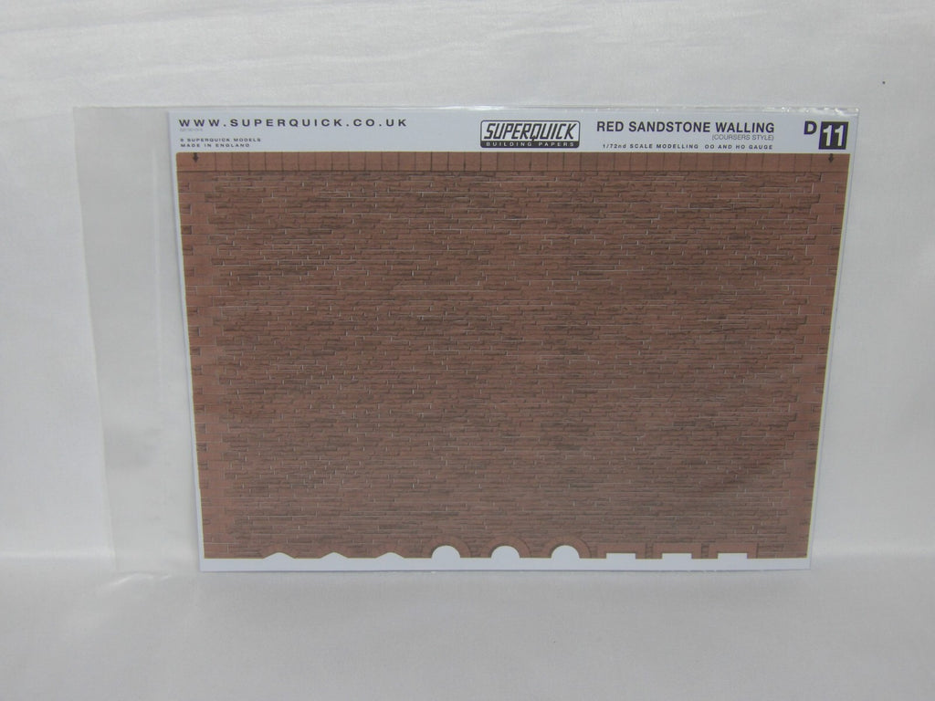 Superquick Kits 1:76 Scale Red Sandstone Walling Coursers Style For HO/OO - D11