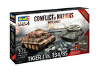 Revell 1:72 Conflict of Nations WW2 Series Tiger 1 VS T34/85 Skill Level 4 05655