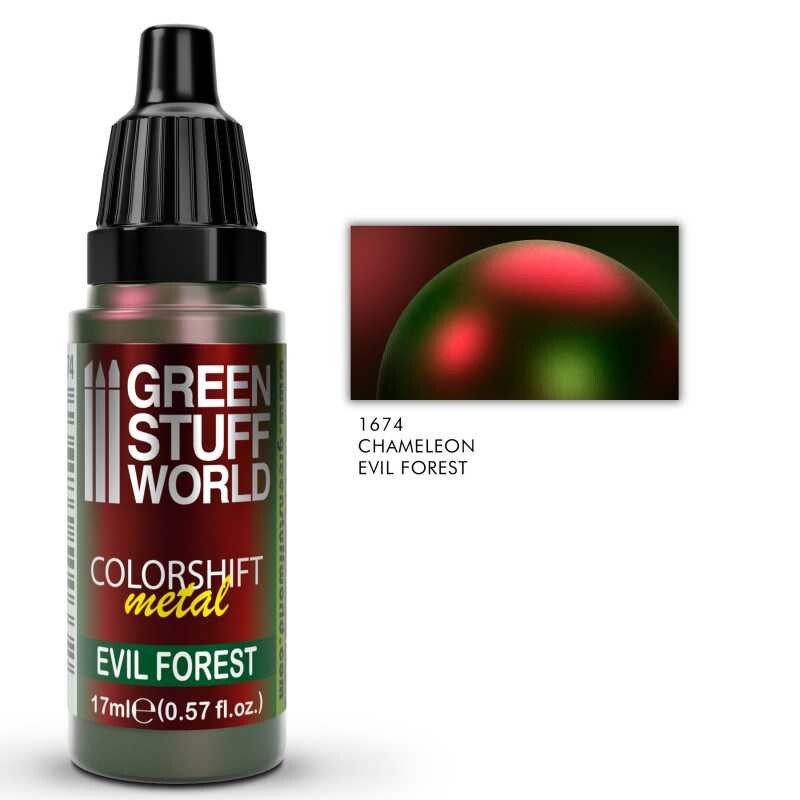 Green Stuff World Colorshift Chameleon Metal Paints Evil Forest 17ml Bottle 1674