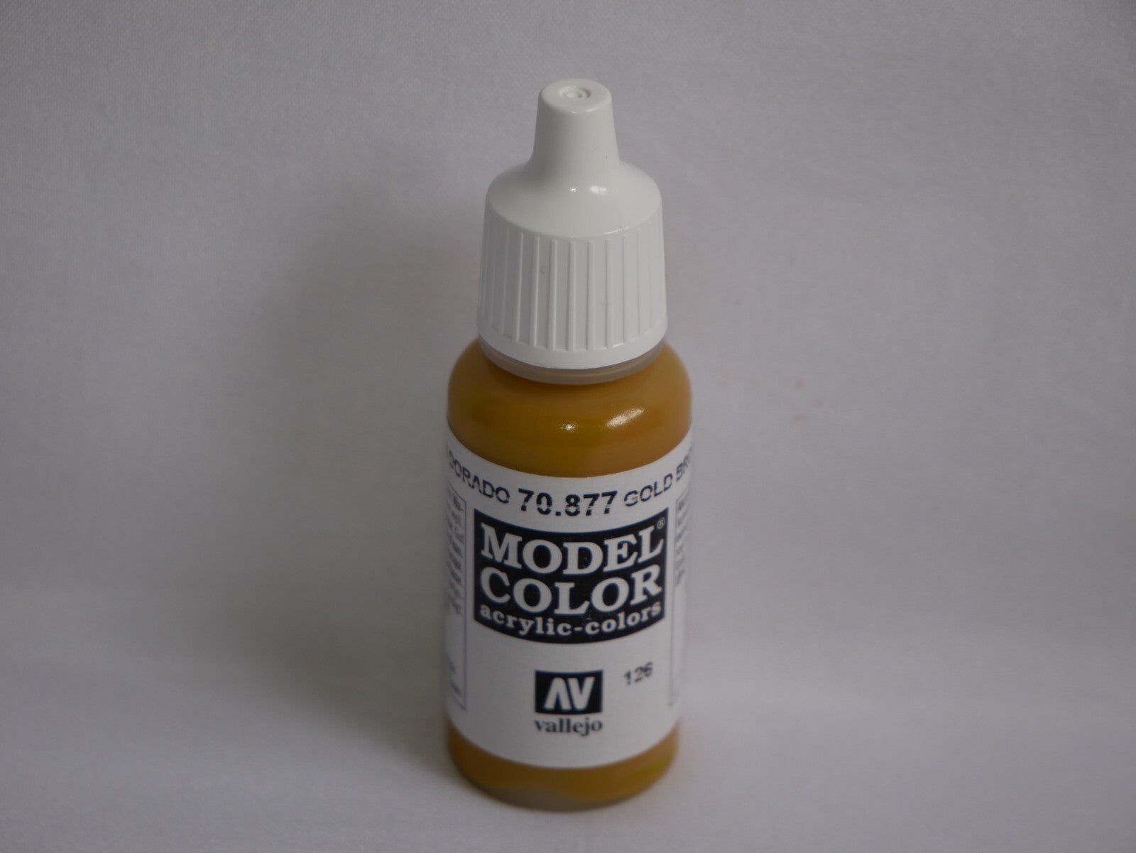 Vallejo Model Color Gold Brown Acrylic 17ml/0.57 fl oz Dropper Bottle - 70.877
