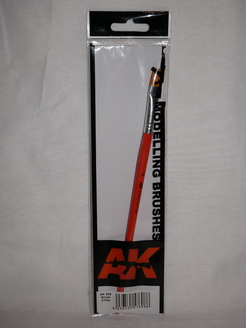 AK Interactive Size 8 Flat Synthetic Hair Scale Modeling Paint Brushes - AK608