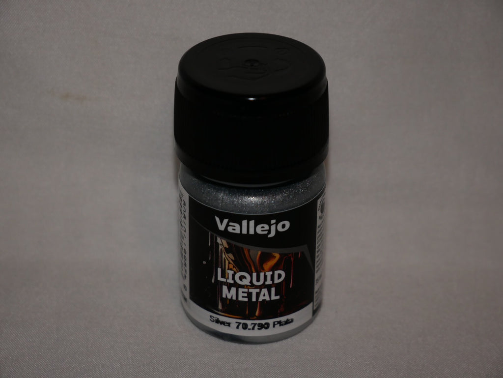 Vallejo Liquid Metal Silver Metallic Alcohol Based 35ml / 1.15 fl oz - 70.790